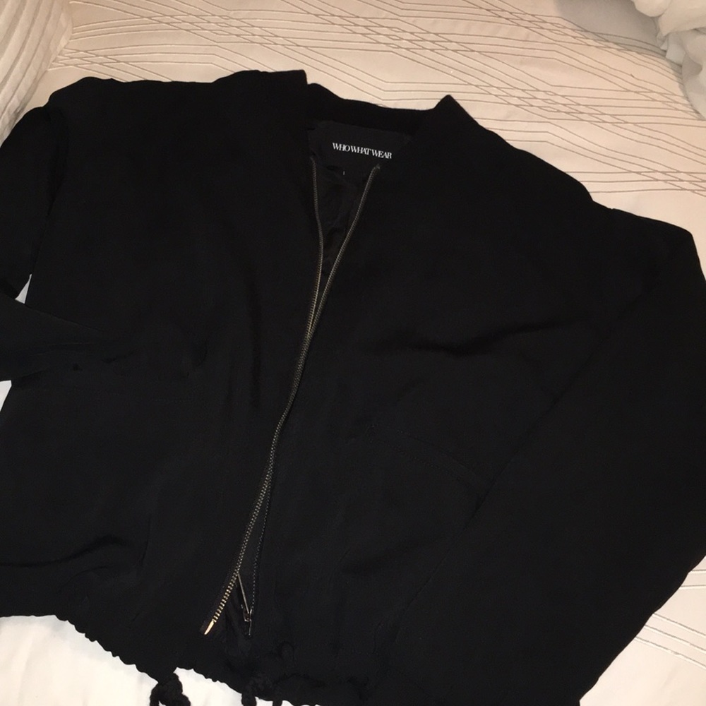 Who What Wear Black Baseball Jacket Size M